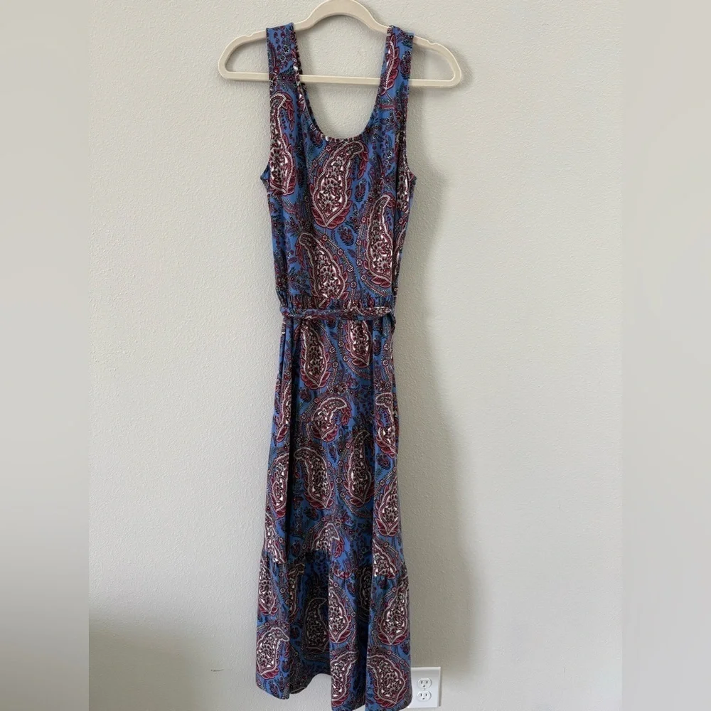 Spring Dress Talbots Blue and Pink Paisley Maxi Dress - Picture 5 of 9
